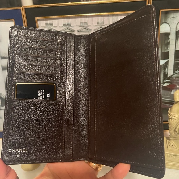 Authentic Chanel Metallic Gold Quilted Leather Flap Wallet with certificate card - Picture 10 of 17